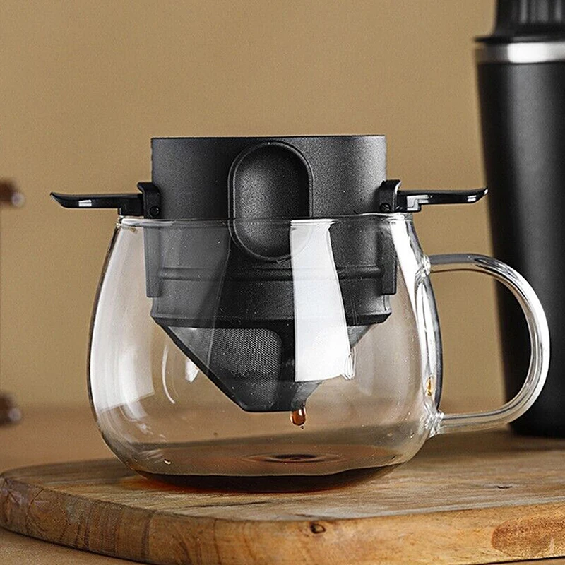 304 Filtro portatile in acciaio inossidabile Gocciolamento Caffè Porta tè Tazza riutilizzabile Caffè Gocciolatore Tazza da tè Set Caffettiera Caffettiera
