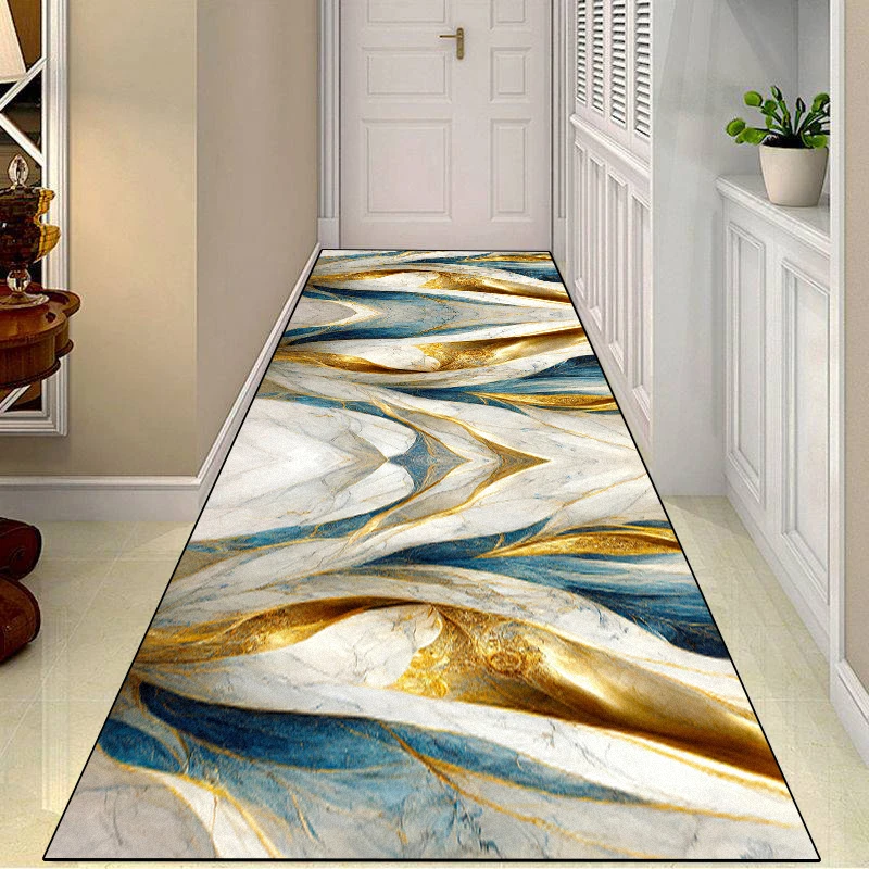 Modern Luxury Long Hallway Carpets Home Decoration Marble Corridor Carpet Living Room Aisle Runner Rug Bedroom Bedside Floor Mat