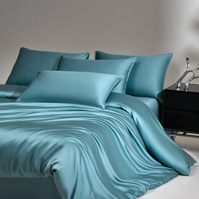 3/4pcs Mulberry Silk Bedding Set Duvet Cover Flat Sheet Pillowcase Set Natural Silk Single Queen King Duvet Set Gift Box