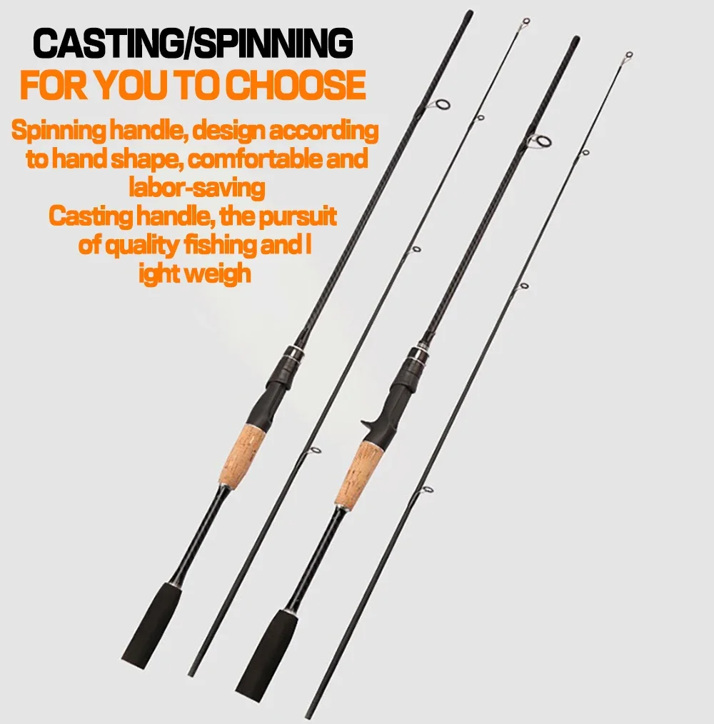 Canna da pesca alla trota Jigging Bass, canna da richiamo ultraleggera dura e veloce, canna da Spinning da 2 sezioni 1.8m 1.65m