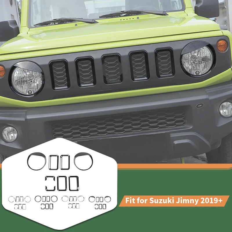 

Car ABS Headlight circle Grille Decorative Ring Cover Stickers For Suzuki Jimny 2019 Up Car Accessories
