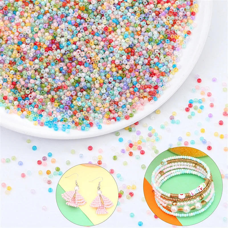 2mm High Quality Uniform Size AB Transparent Glass Seed Beads For DIY Craft Earring Bracelet Jewelry Making