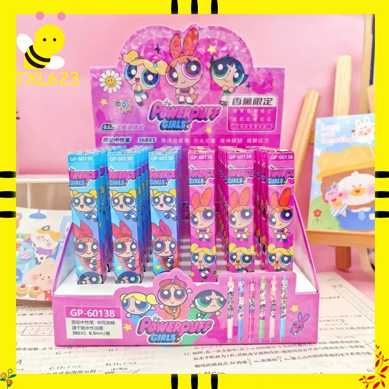 

36pcs the Powerpuff Girls Gel Pen Set Cartoon Signature Individually Packaged Neutral Pens for Students Wholesale Gift