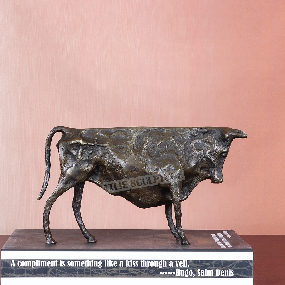 Abstract Bull Statue by Picasso Bronze Replica Famous Animal Sculpture Figurine Art Collection Home Decor