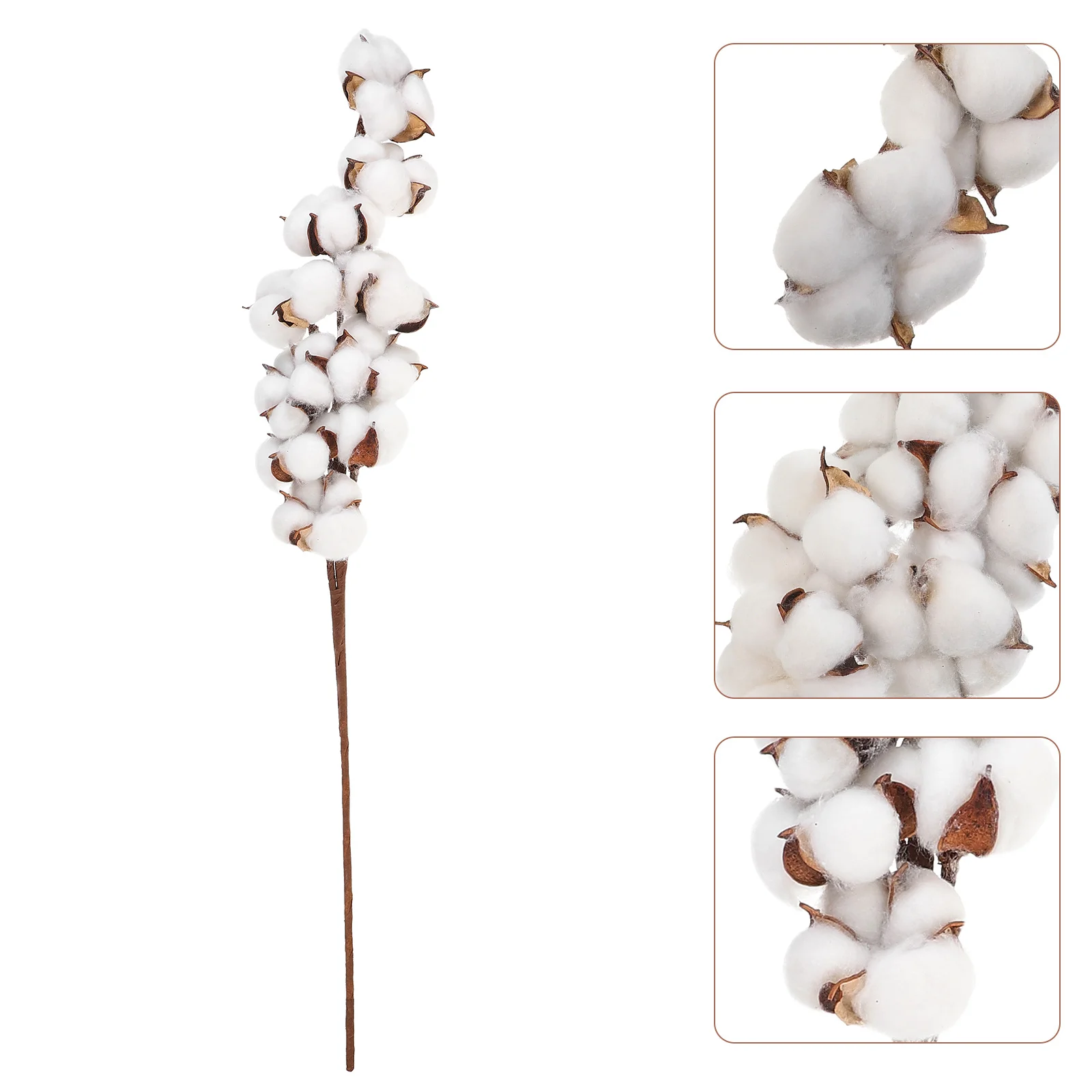 

Artificial Cotton Stem Decor for Party Holiday Gift Idea Wall Hanging Table Top Dried Cotton Branch Arrangement