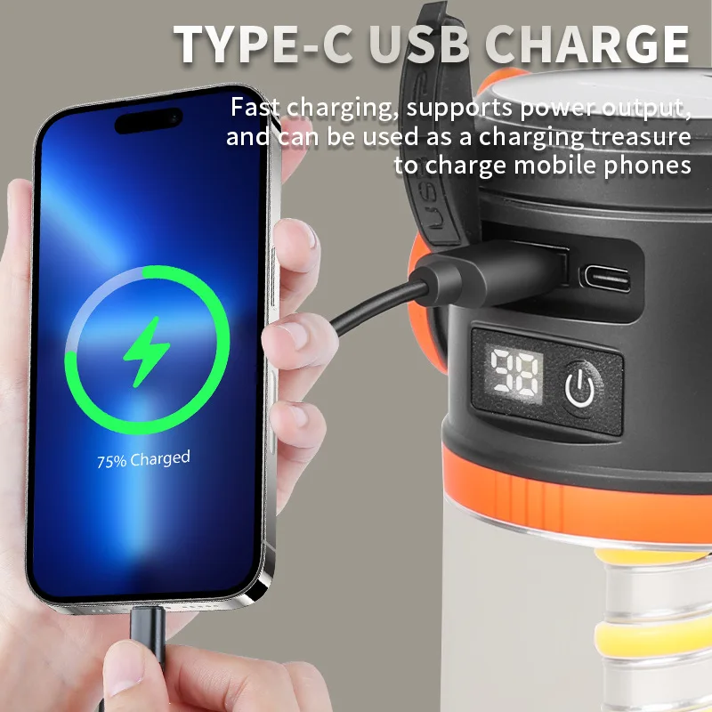 Portable LED Camping Lantern Hiking & Fishing Multi-Functional Tent Lamp with Battery Powered view 4
