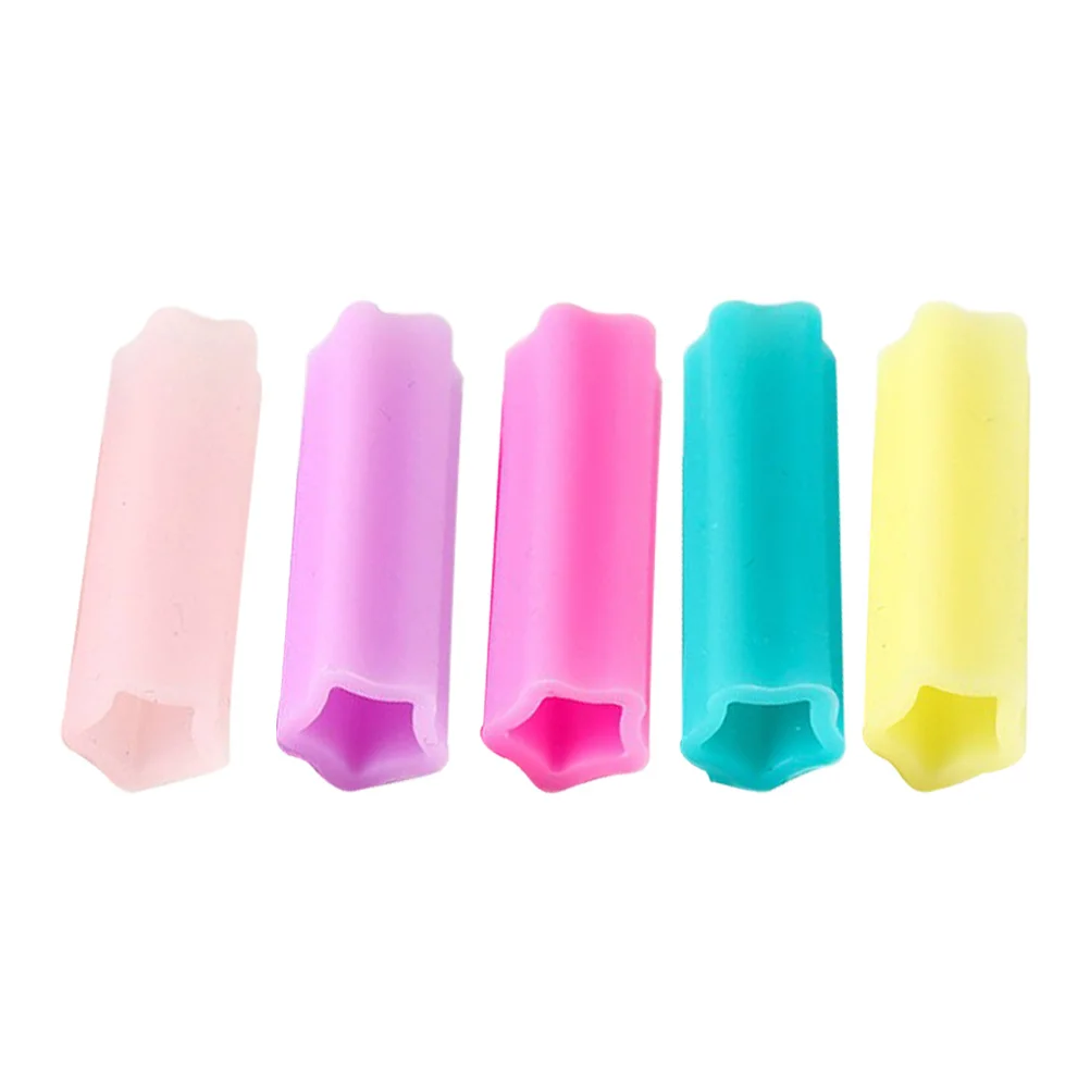 

5pcs Cuticle Nipper Silicone Covers Manicure Tool Sleeve Scissor Trimmer Protector Protective Cap For Nail Tweezers Multi Color