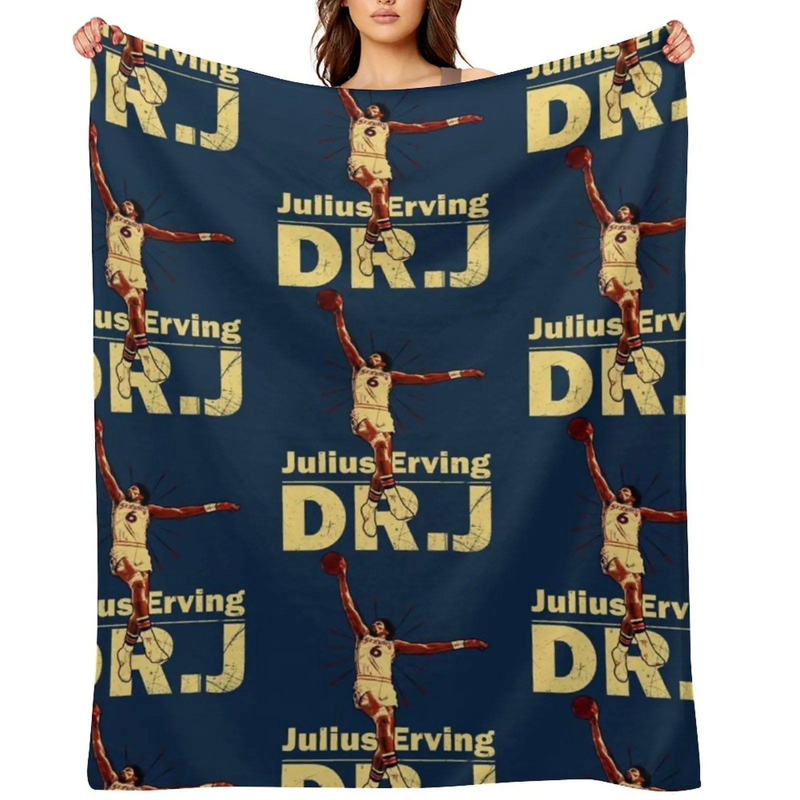 

Dr.J Julius Erving - Old School Dunk D Throw Blanket For Sofa Thin Decoratives Flannels Bed linens Blankets