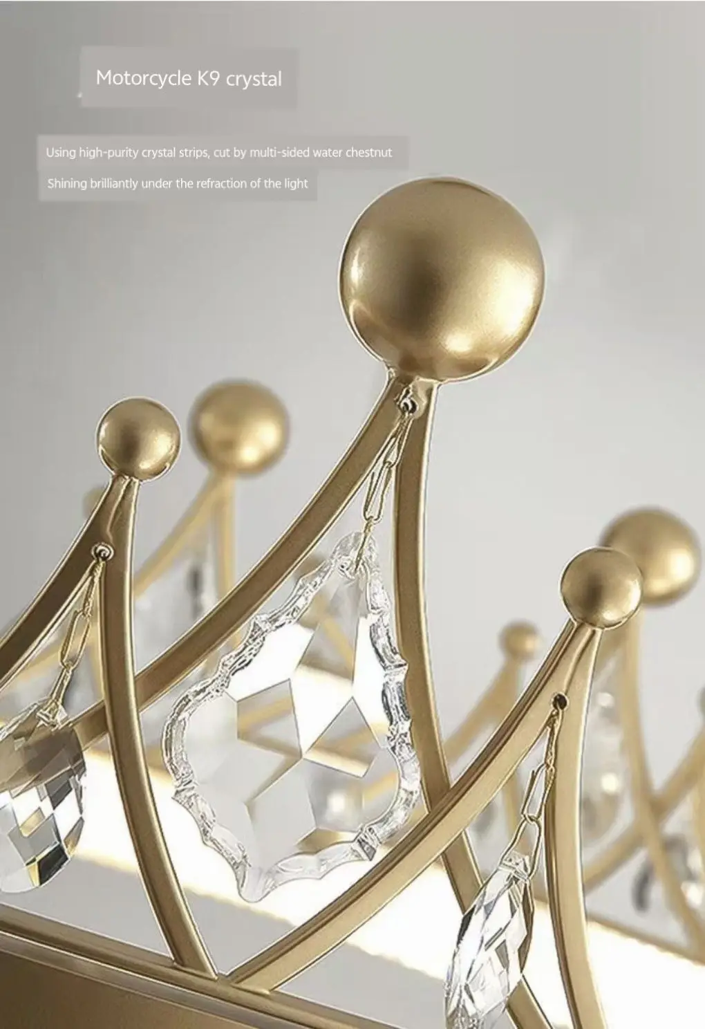 ثريا على طراز Queen Crown، ثريا كريستالية فاخرة ومتطورة لغرفة المعيشة، مصباح غرفة أطفال مبتكر. #5