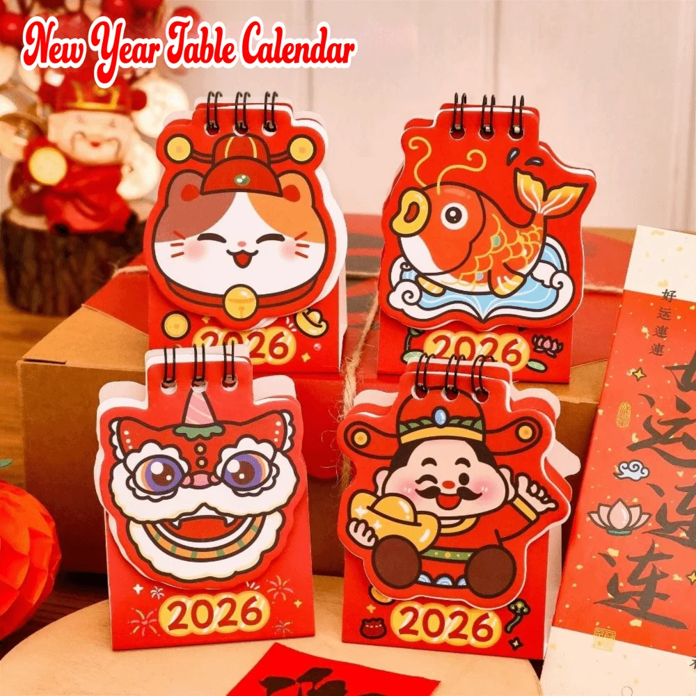 

Simple Red Desk Calendar To Do List Cartoon 2026 Coil Calendar Daily Planner Office School Home