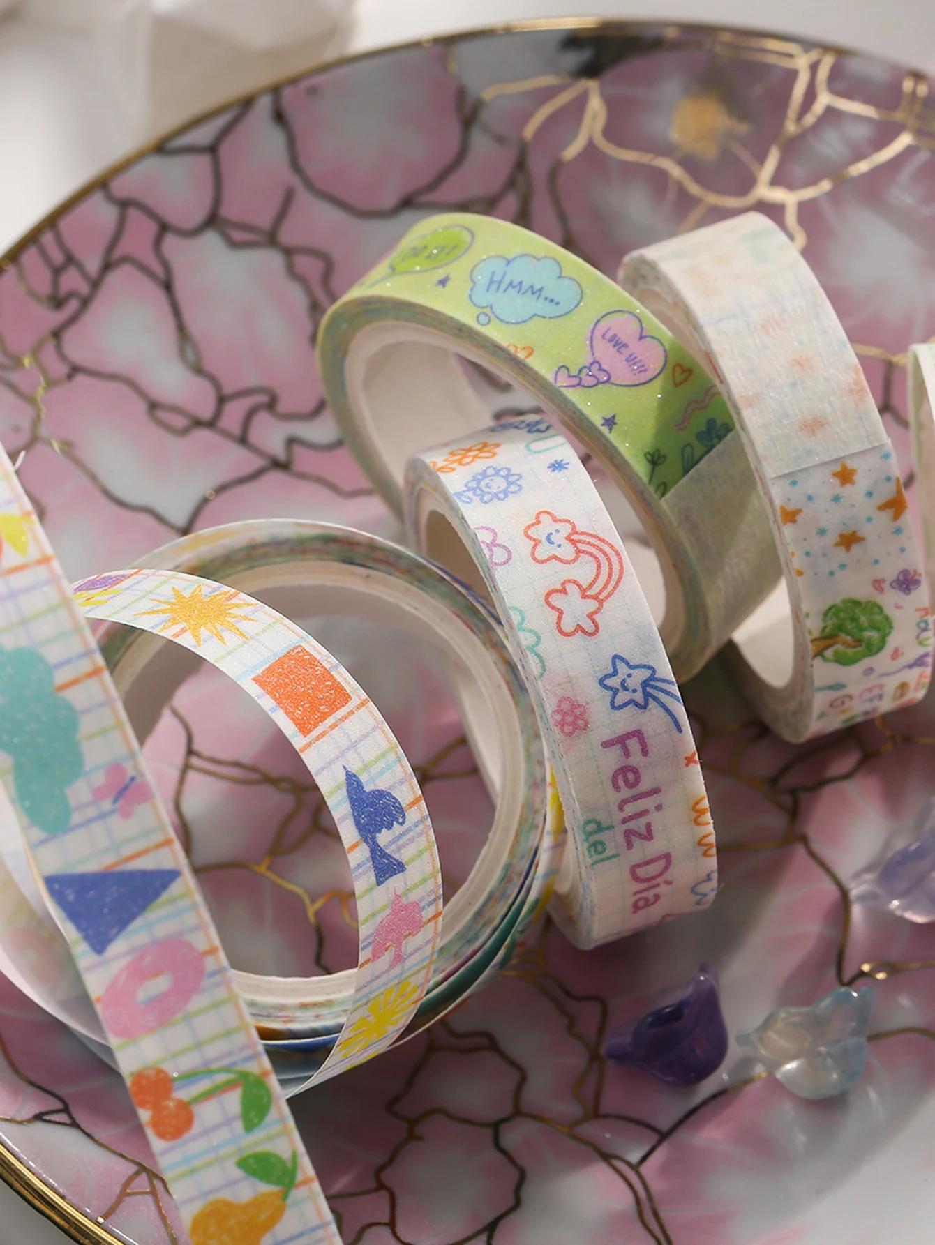 5-teiliges süßes Washi-Tape-Set im japanischen Stil, handgefertigt, DIY-Scrapbooking, Geschenkbox für die Feiertage, Scrap-Dekoration, Schulbedarf – Detail 14