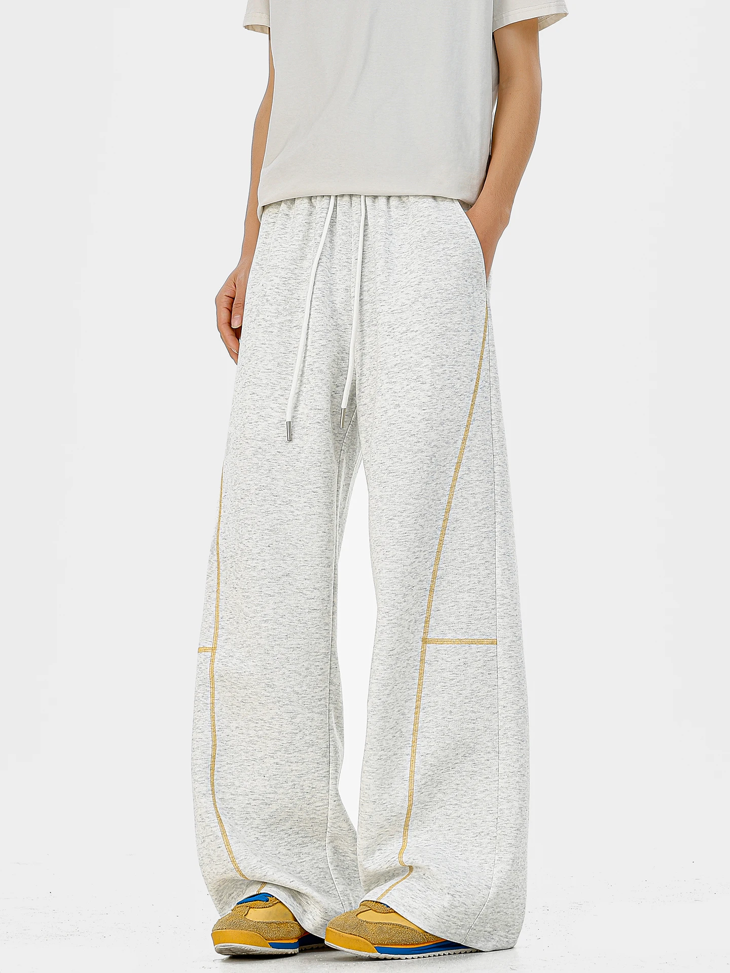 

BOYUE Color Blo Sports Sweatpants Casual Loose Wide Leg Pants ex Dstring Heavyweight Comfortable All Season Long Tro...