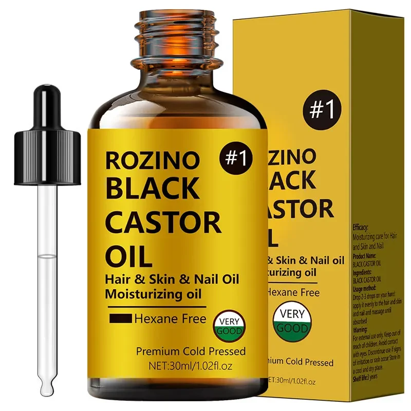 30ml castor essential oil, suitable for hair care, skin care, hair, face, body, eyebrows, and massage