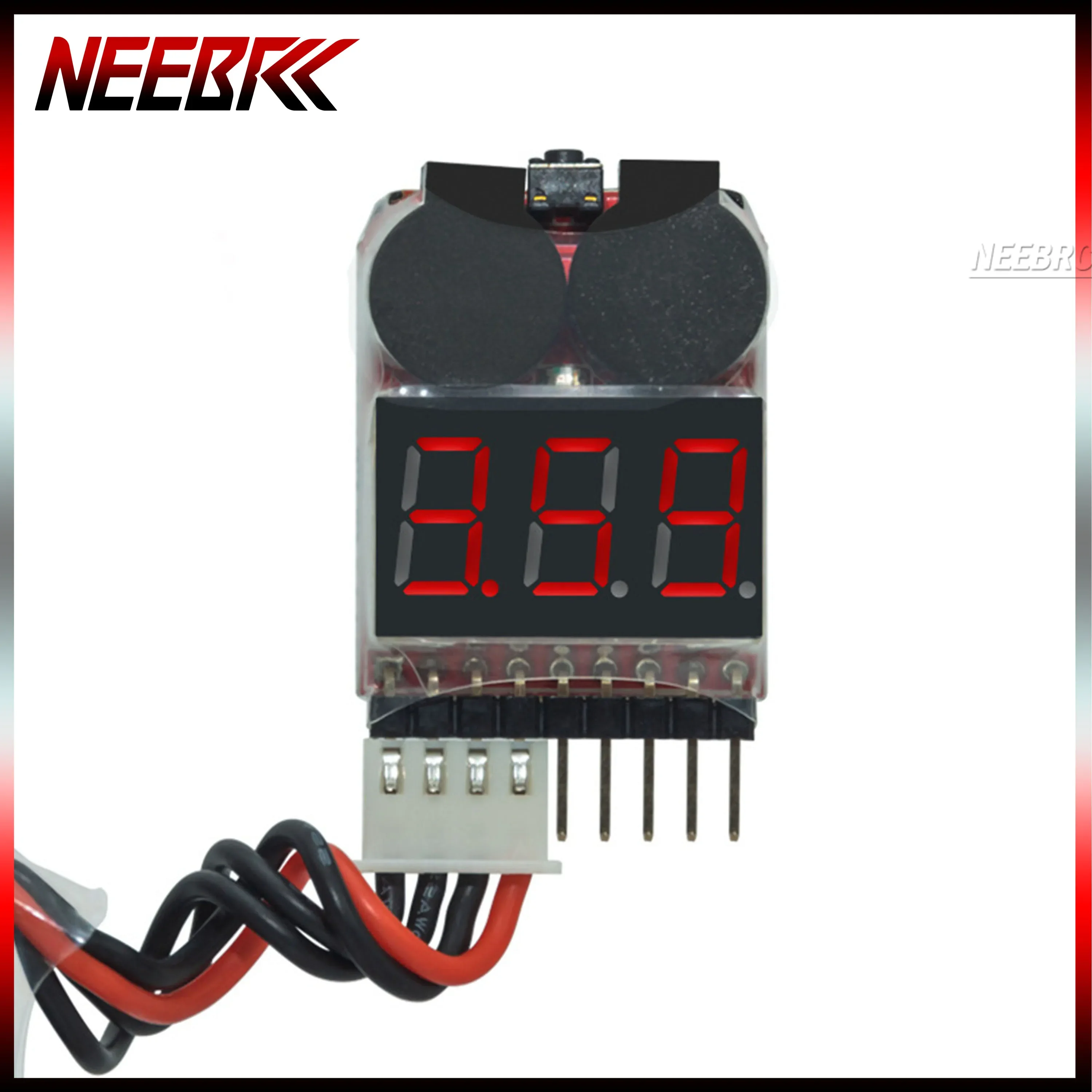 BX100 1-8S 2 en 1 medidor de voltaje de batería probador pantalla de potencia alarma baja zumbador Monitor comprobador para RC coche Drone avión pieza de juguete