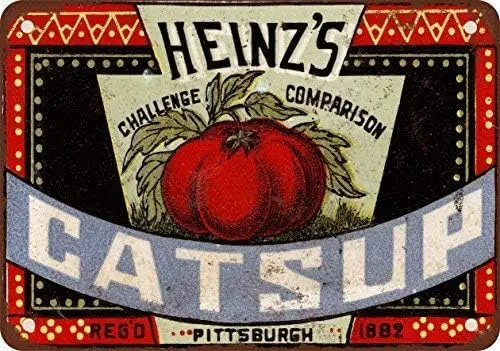 Unoopler 1883 Heinzs Catsup مظهر عتيق استنساخ علامة قصدير معدنية من الألومنيوم