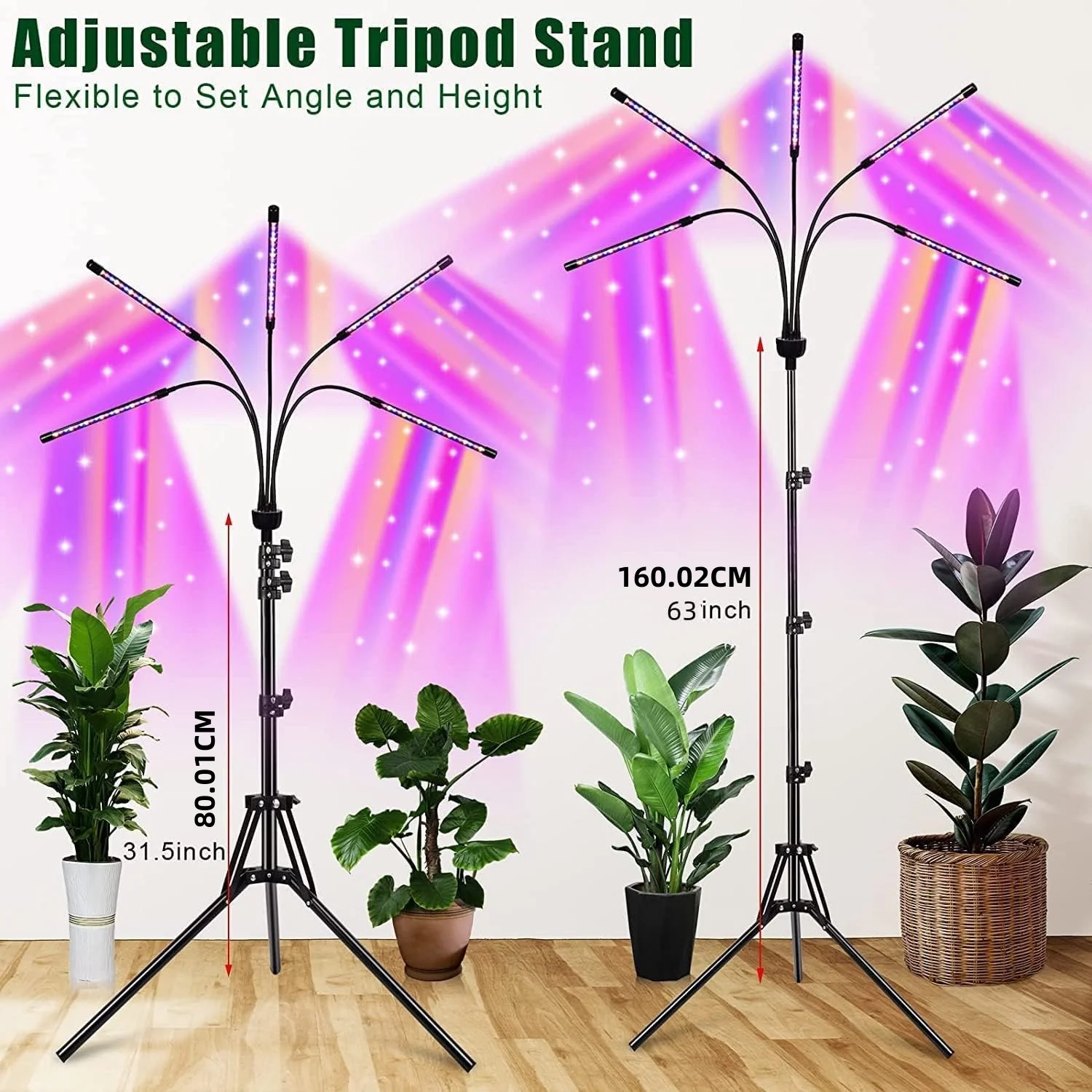 3Colors Tripod USB Plant Lamp With Remote Control USB 5V Full Spectrum LED Growth Lamp Indoor Plant Lamp Greenhouse Grow Light