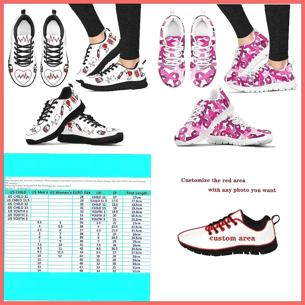 

Women's Casual Sneakers Fashion Heart Print Flats Comfortable Nursing Shoes Non-Slip Women Footwear New (Character Count: 78)