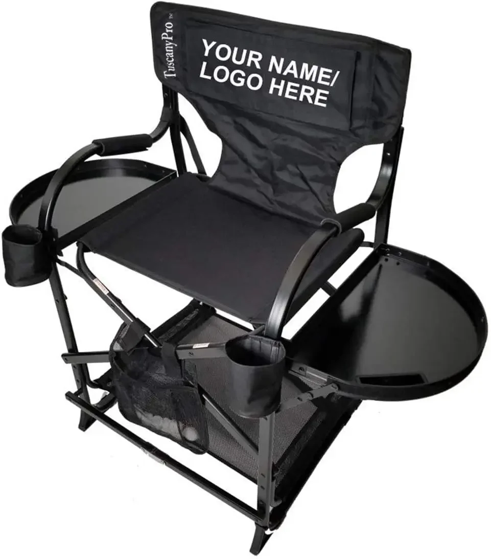 Your Name/Logo Included Portable Makeup & Hairstylist Chair - Perfect for Makeup, Hair Stylist, Salon with 25 Inch Seat Height