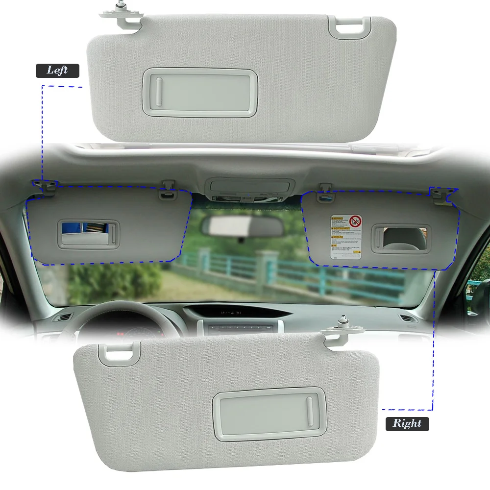 Yasong LHD Car Front Grey Sun Visor Panel With Make-up Mirror Light For Subaru Forester 2009 2010 2011 2012 2013