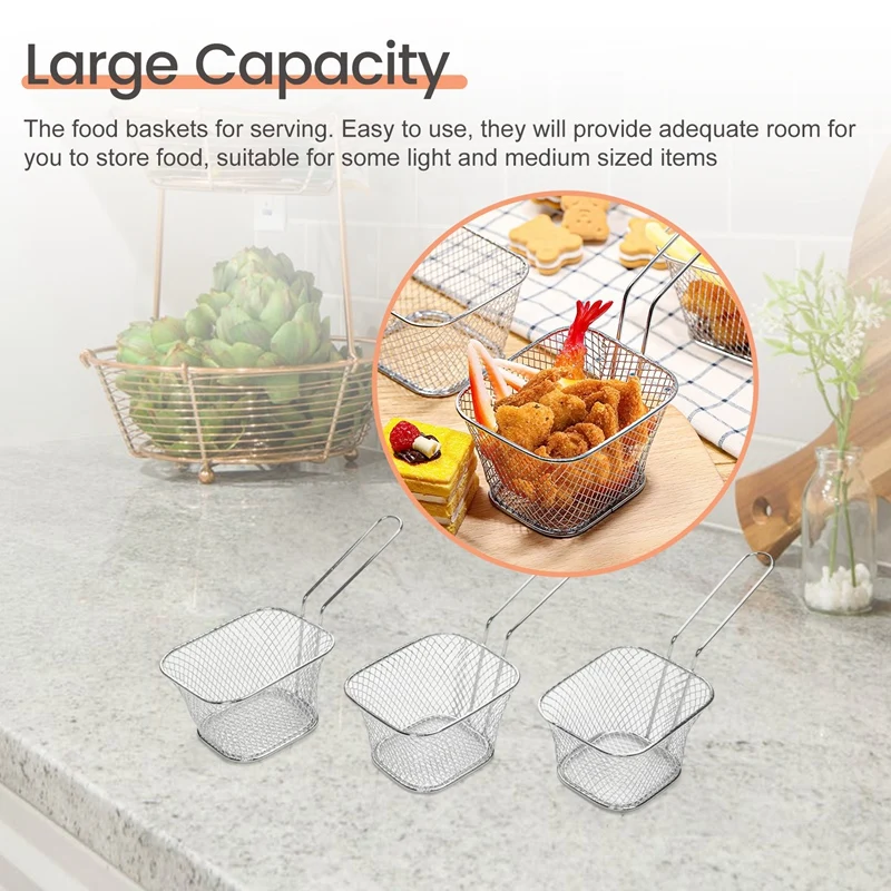 

fried basket Fry Basket French Fry Holder Chip Mini Basket Food Baskets for Serving Reusable Fries Holder Deep Fryer for Home