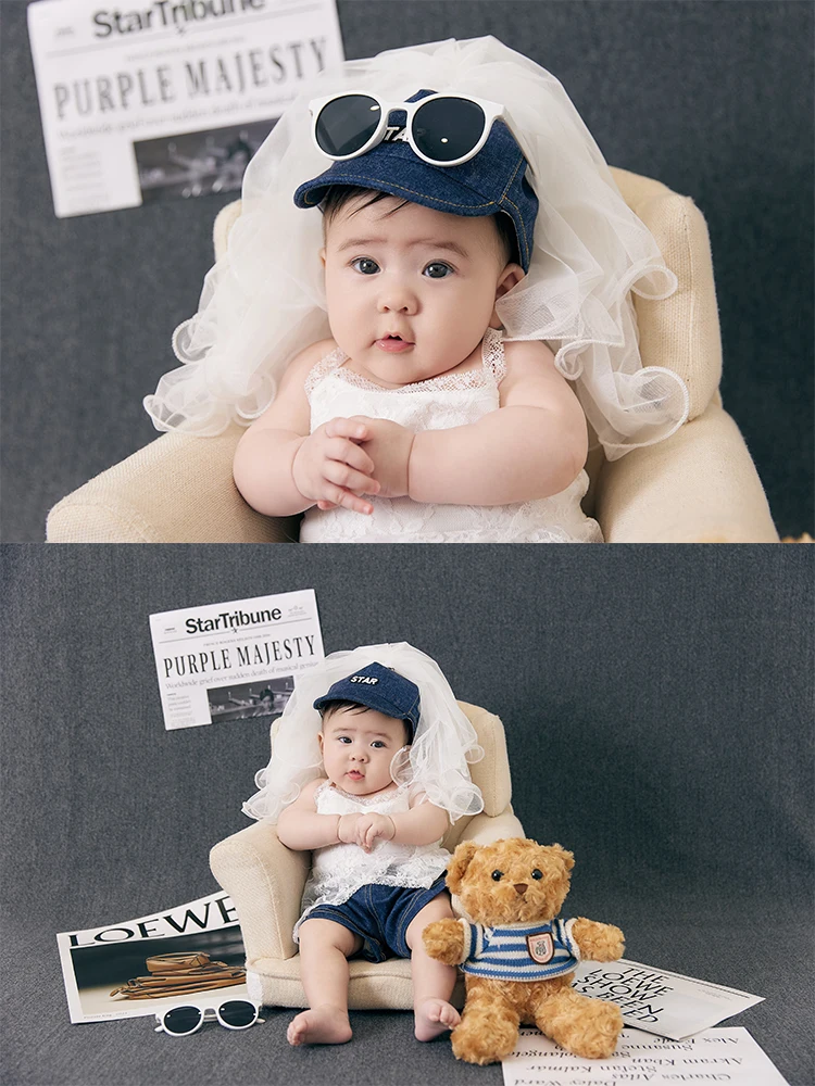 

Модный журнальный стиль, реквизит для фотосъемки, тематический детский костюм, комплект, плюшевый мишка, кукла, газета, фотостудия, съемка, декоративный реквизит