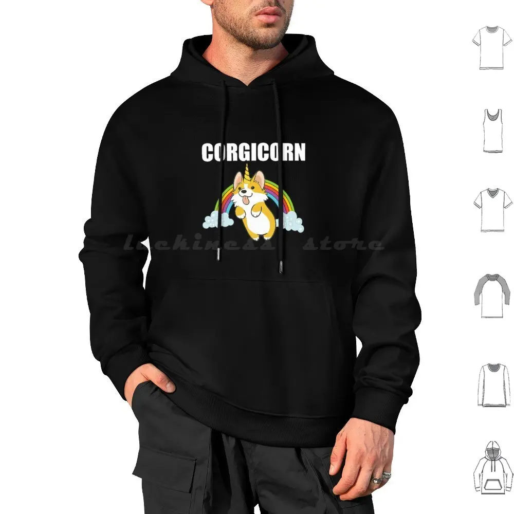 Cute Corgicorn-Funny Corgi Lover Hoodies Long Sleeve Fart Dog Puppy Cute Lovely Dog Lovers Happiness National Dog Day