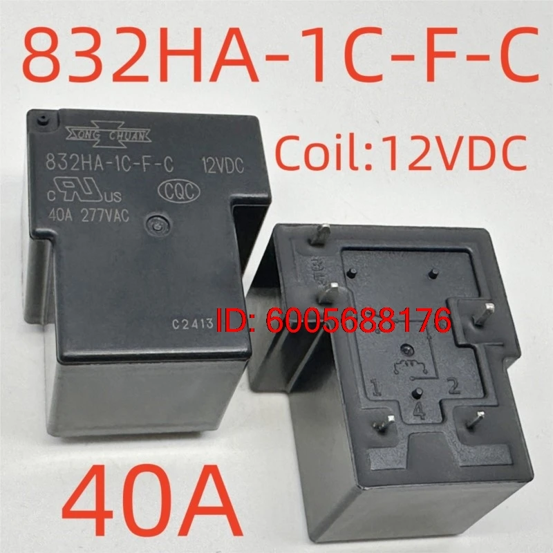 10PCS New 832HA-1C-F-C 12VDC (T90C5-40A) Relay 5pins