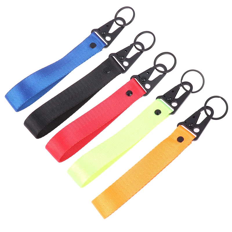 Fashion Solid Color Ribbon Keychain Lanyard Business Gift Key Chain For JDM Car Motorcycle Keychain Key Ring