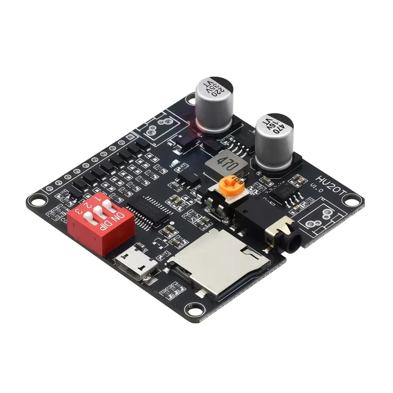 12V/24V/10W/20W voice playback module - one-to-one trigger serial port control - TF card storage - HV20T