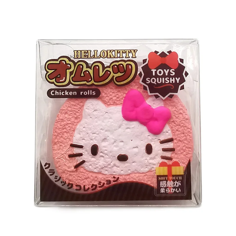 New! Cartoon Food Toy Hello Kitty Cat Cake Bread Slow Rebound Decompression Magical Figure Toy Pinch Toy Children's Gift