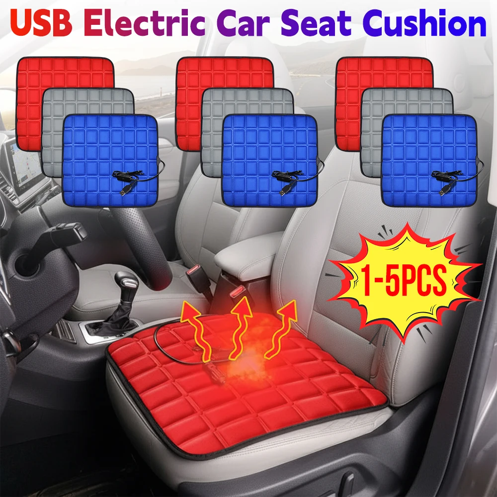 

5 В USB/12 В подушка для автомобильного сиденья с подогревом, 3 передачи, температура, нескользящая, устойчивая к царапинам, электрическая подушка для сиденья для авто, домашнего офиса, зима