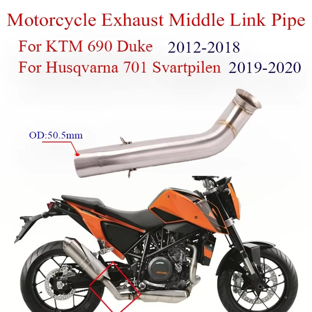 Motorrad Auspuff Mid Link Rohr Verbinden Original Schalldämpfer Für KTM Duke 690 2013-2020 Für Husqvarna 701 Svartpilen Slip auf