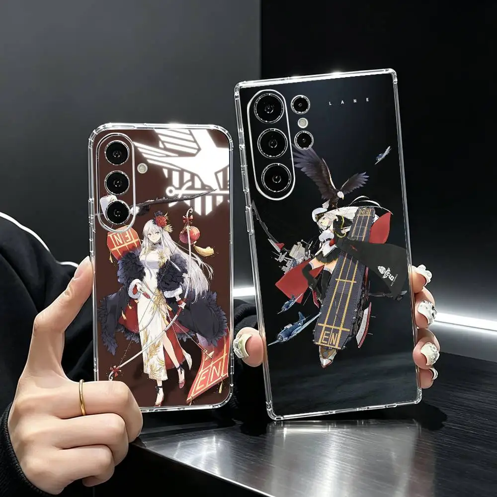 Game Azur Lane Lovely E-Enterprise Phone Case For Samsung S25,S24,S21,S22,S23,S30,Ultra,S20,Plus,Fe Transparent Cover