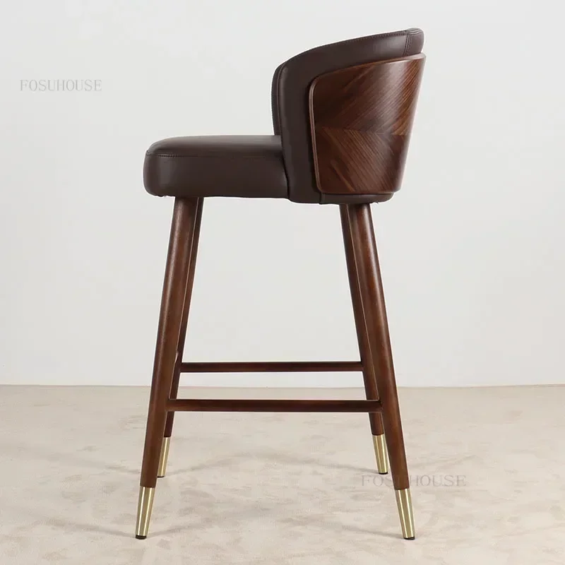 Nordic Artificial Leather Bar Chairs for Bar Furniture Household High  Chair Modern Minimalist Design Leisure Home Chair