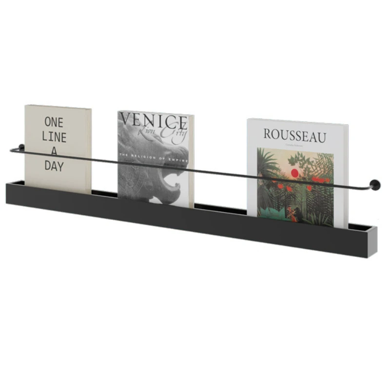 Metal One-Word Wall Hanging Living Room Wall Decoration Simple Book Newspaper Storage Decorative Magazine Storage Display Stand