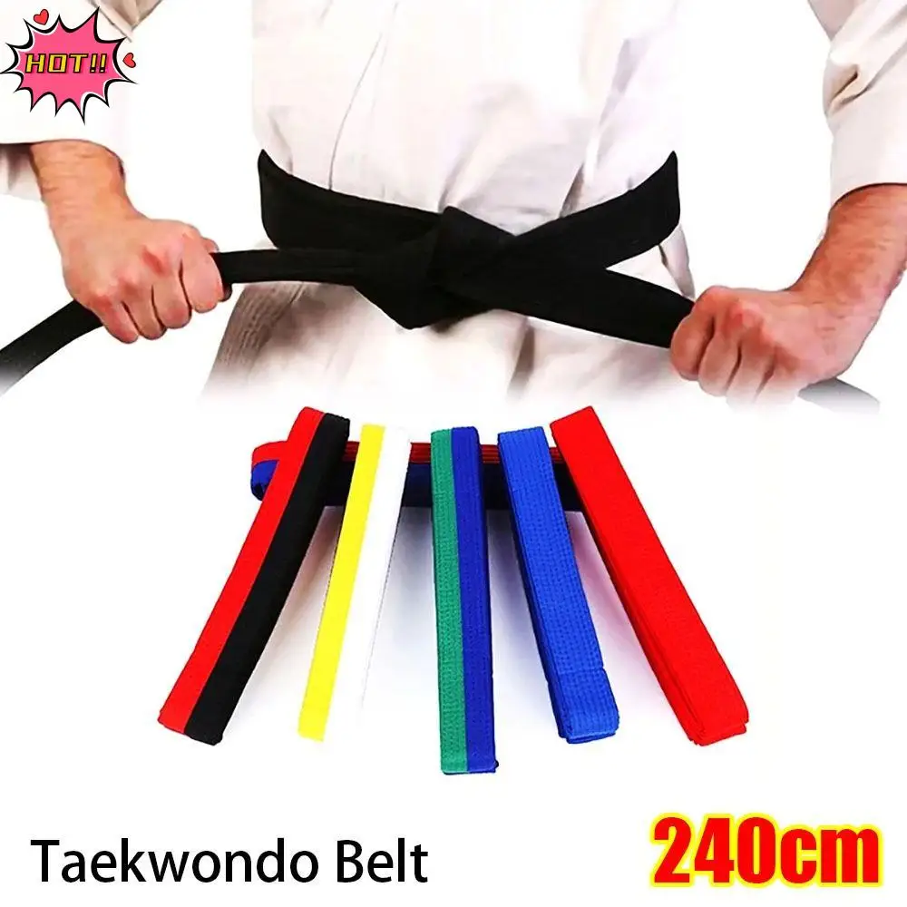 

1 шт. TKD Aikido, униформа, пояс для тхэквондо, полиэстер, хлопок, 240 см, рейтинг дзюдо, каратэ, цветной пояс, легко застегивается