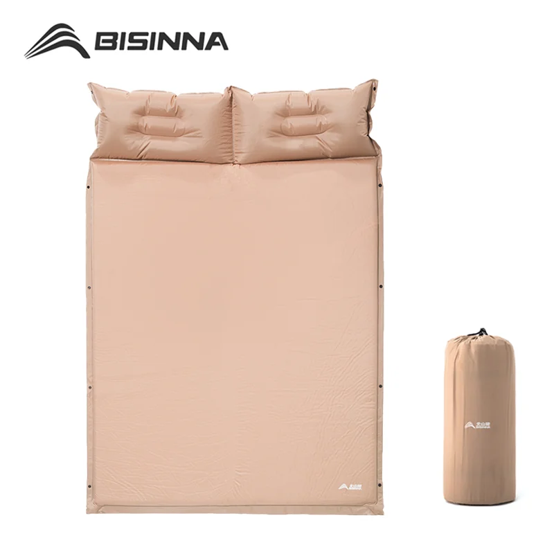 BISINNA Outdoor Self-inflating Mattress Camping Inflatable Sleeping Pad Splicable Ultralight Air Mat for Travel Hiking Picnic