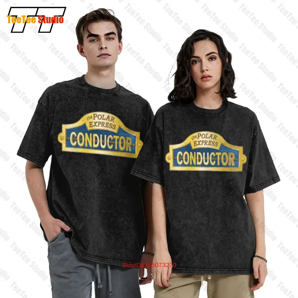The Polar Express Movie Conductor Badge Vintage Oversized T-Shirt B7TH