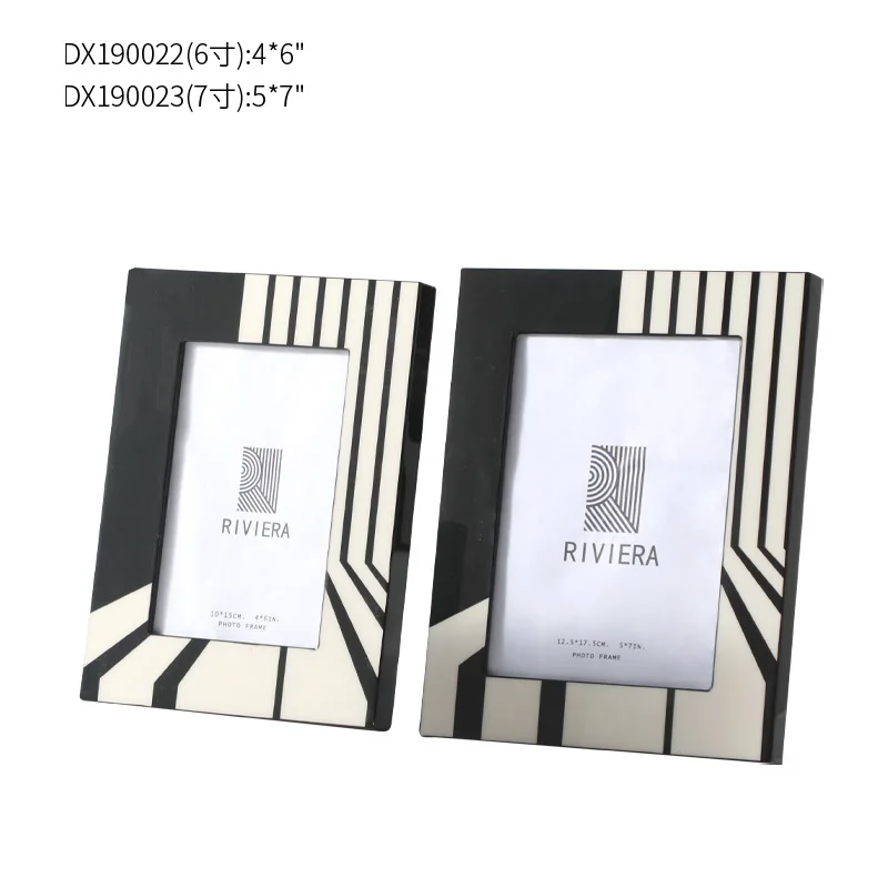 Simple MDF black and white simple photo frame table five-piece set placed and can be hung on the photo wall combination painting