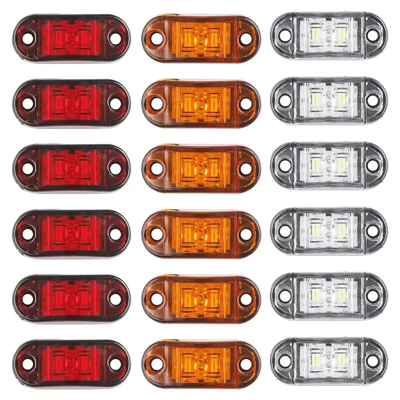Poer 10PCS 4 LED 12V-24V for Trailer BUS Van Caravan Side Marker Lights Oval Front Rear Clearance Indicator Lamp Truck Accessori