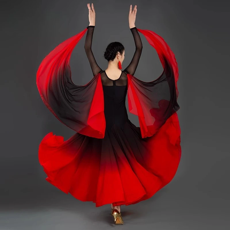 المرأة الجديدة الحديثة الرقص حجر الراين اللون التنوع فستان قاعة الرقص الوطنية القياسية الفالس المنافسة الأداء