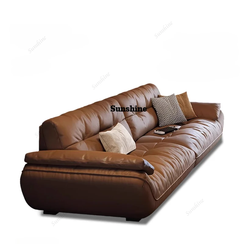 

Cloud sofa Italian minimalist leather, simple living room straight down