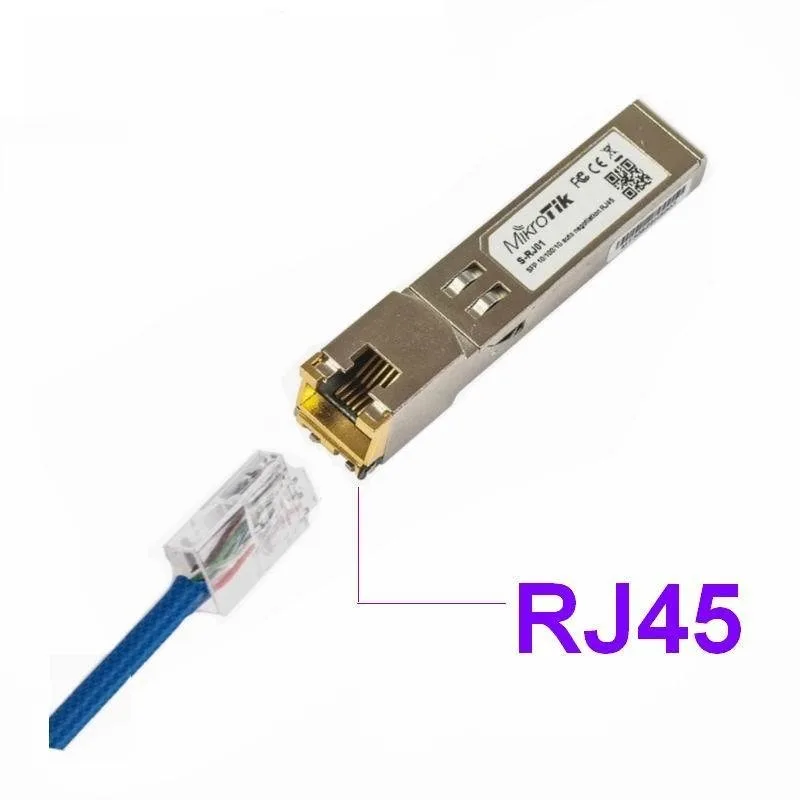 Gigabit Ethernet SFP Fiber Module RJ45 Port 1000BASE-T Copper Converter Compatible with Mikrotik