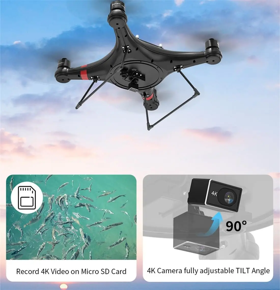 Imagem -04 - Drone de Pesca Impermeável com Câmera 4k Auto Drop Bait Release 33mins Gps Drones 3kg Payload Drone para Adultos Fisherman