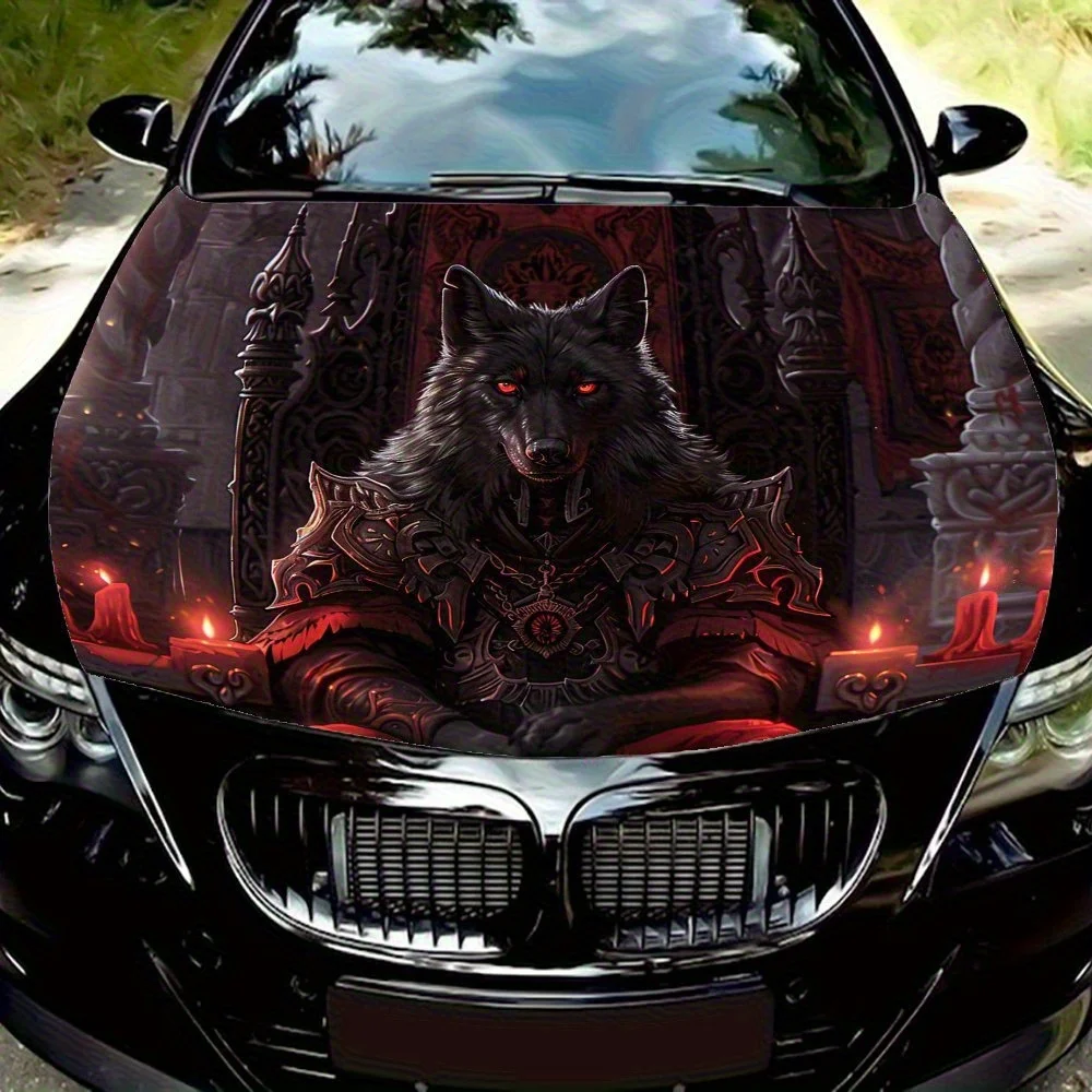 

Наклейка на капот автомобиля Dark Wolf King - виниловая наклейка премиум-класса для внешней настройки автомобиля, прочная виниловая пленка из ПВХ для автомобиля En