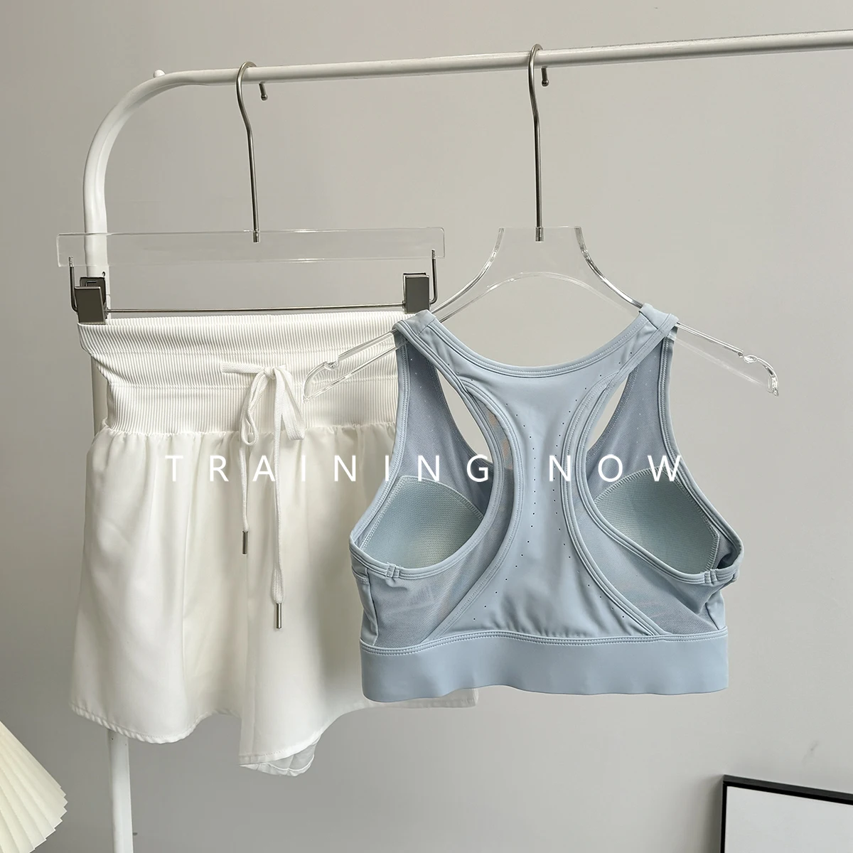 

High-value morning jogging suit women's summer thin gym exercise quick-drying bra shorts Pilates sportswear