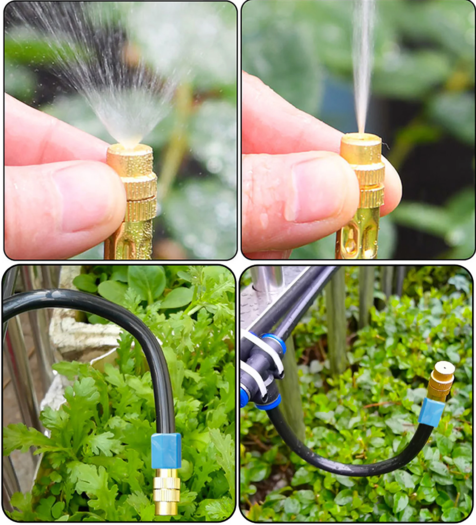 10/15M Universal Atomization Sprinkler Automatic Watering Kits With 22cm Free Rotating Copper Nozzle Balcony Rainforest Spray