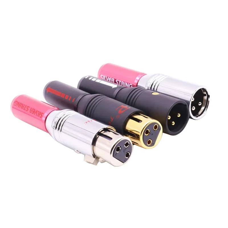 HiFi placcato rodio 3 pin spina XLR maschio femmina adattatore microfono audio bilanciato cavo amplificatore connettore microfono