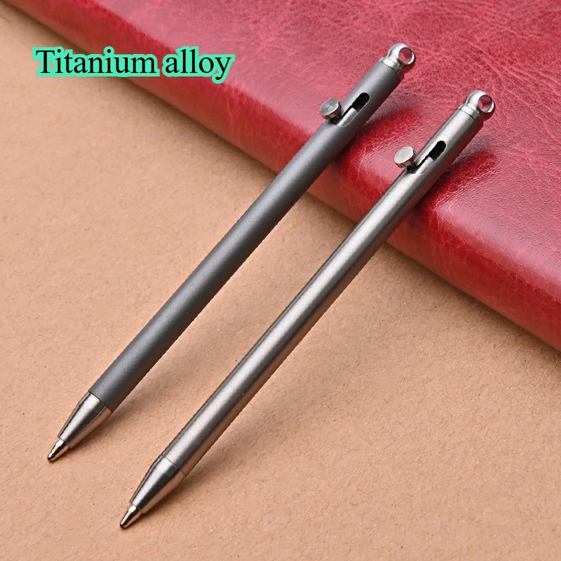 2026 Creative Titanium Alloy Mini Bolt Pen EDC Portable Keychain Pendant Portable Travel Pocket Pen Ballpoint Pen
