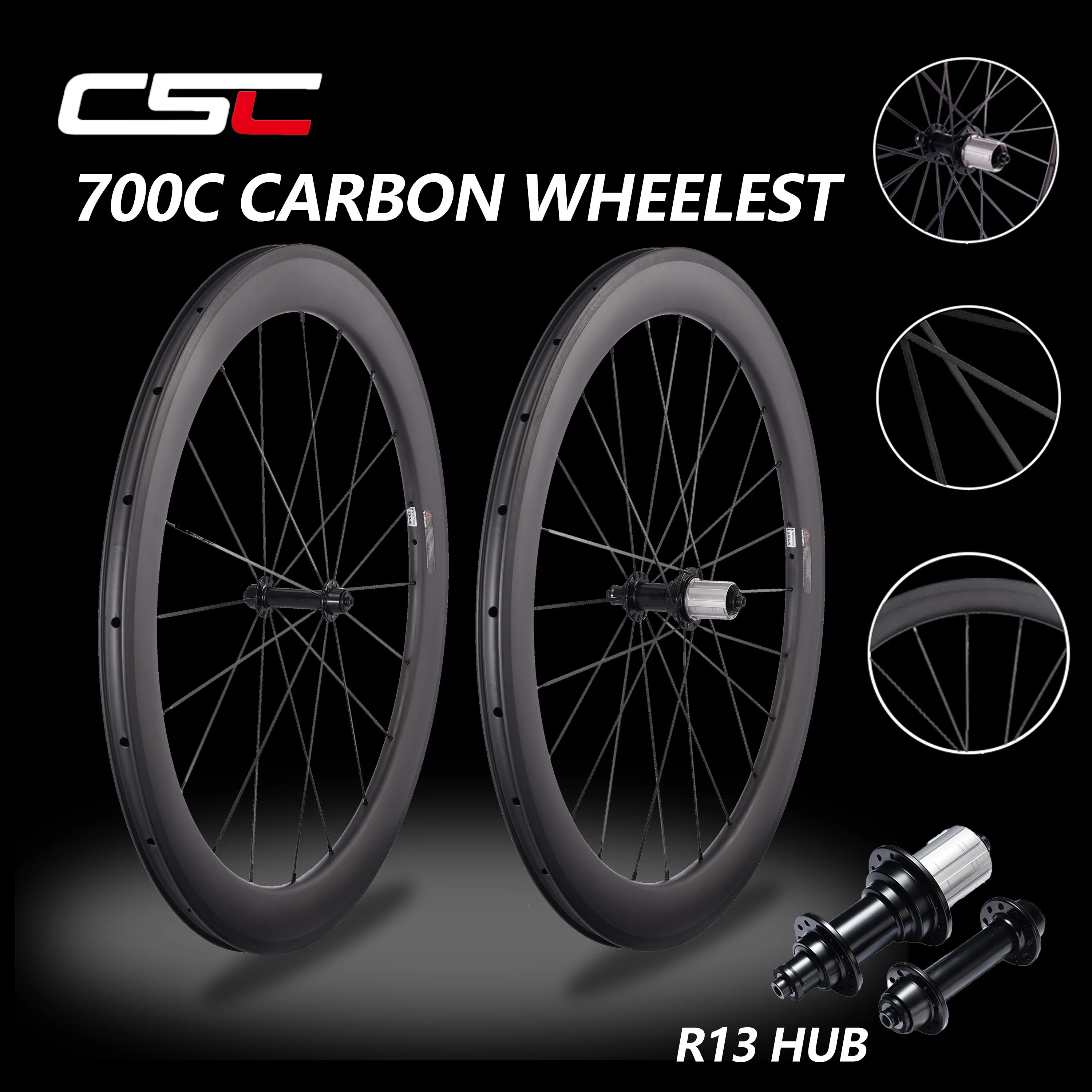 CSC UCI 超軽量カーボンロードホイール リムブレーキ 700C 25mm幅 38mm